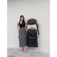◤ShopBestieKu◢ Bangkok Premium Leather Cargo Long Skirt | LEATHER SKIRT | BKK Premium Skirt | Long S