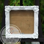 European vintage dowry frame size 30x30 single frame - Belgian carved dowry frame size 30x30
