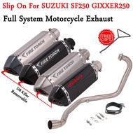 Slip On For SUZUKI SF250 GIXXER250 GIXXER 250 Full System Motorcycle Exhaust Escape Modified Moto Muffler Front Mid Link