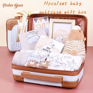 YUKEY 11pcs Newborn Baby Suitcase Gift Set  Baby Clothes Set NewBorn Baby Boy/Girl Hamper Basket/Full Month/100th Day