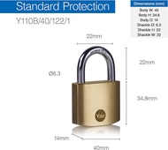 YALE Standard Protection Brass Pad Lock With 3Keys (Y110B/122/1)