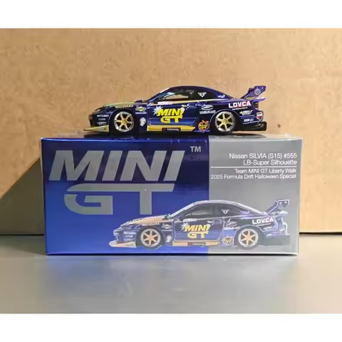 MINI GT 1:64 #1185 Nissan LB-Super Silhouette S15 SILVIA Alloy Die Casting Car Model Collection Gift
