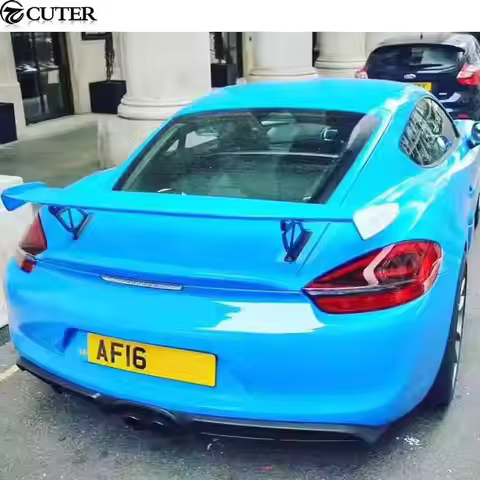 Carbon Fiber 981 Gt4 Rear Spoiler Frp Unpainted Rear Wing for Porsche Cayman 981 Gt4 Style