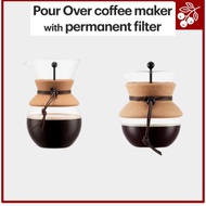 Bodum Pour Over Coffee Maker with Permanent Filter – Cork Edition (1.0L / 0.5L)