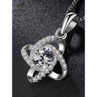 PT950 Platinum Necklace Women 18k White Gold Necklace Diamond Pendant Women's Platinum Necklace Vale