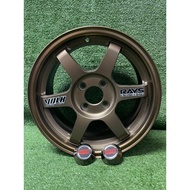 Auto Option Rim - VOLK RAYS TE37 15 inch 6.5jj offser40 4 hole 100 (New Sport Rim) Bronze GMD BLUE Gloss - black