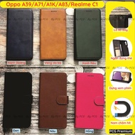 Oppo A39/ A57 2016/ F3 Lite/ A71/ A1K/ A83/ Realme C1 leather case, with card compartment, flip cove