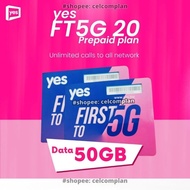PROMO SIM YES PREPAID FT5G HIGH SPEEDS 50GB (fast shipping)