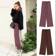 ❄️日牌（摩卡/紫紅）知性美 松緊腰 純色 微喇叭針織長褲