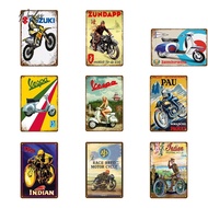 [Noel.sg] Home UV Protected Metal Motorcycle Sign Vintage Bar Wall Home Poster Decoration