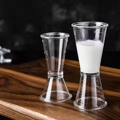 Double-headed Resin Cocktail Measure Cup 10-20ml/20-40ml Transparent Ounce Measuring Cup with Scale 