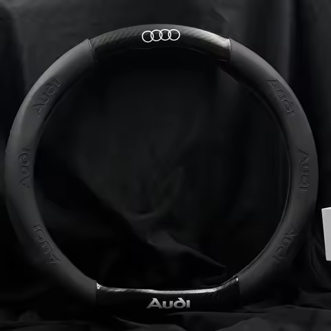 Car AntiSlip Carbon Fiber Leather Steering Wheel Cover For Audi A3 A4 A5 A6 A7 A8 Q1 Q2 Q3 Q5 Q7 Q8 