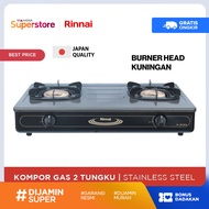 Rinnai RI 602 BGX Kompor Gas Stove Teflon 2 Tungku RI-602 BGX / RI602 BGX / RI 602BGX / RI602BGX - H