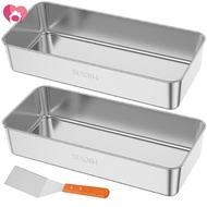 Set of 2 Bread Tin Stainless Steel Easy Release Loaf Tin Cake Loaf Pan for Baking Roasting SHOPSKC86