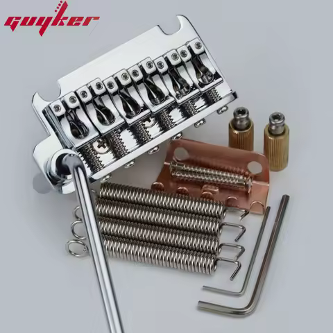 Guyker Chrome Non-locking 2 Point Guitar Bridge Left Hand Tremolo Bridge String Spacing 10.8MM Saddl