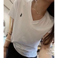 Com BO 3 3-Color Lightning-Embroidered Heart-Neck T-Shirts: White-Black- Line S:40-49kgM: 50-52kg L;