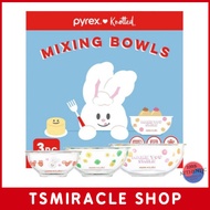 Pyrex Knotted Heat Resistant Glass Mixing Bowl 3P Set 880ml 1.4ml 2.4L