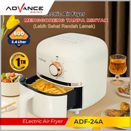 Air Fryer Advance Low Watt 600 watt kapasitas 2.4L Mesin Penggoreng Tanpa Minyak Anti Lengket ADF-24A air fryer low watt murah / Air fryer mini / goreng tanpa minyak