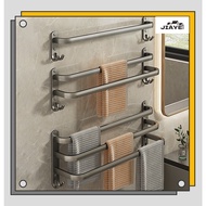 JiaYe--Gun gray towel rack, punch-free bathroom wall-mounted towel rack, bathroom towel hanging rod, bathroom storage rack, storage rack