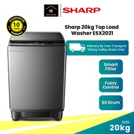 (FREE Doorstep &amp; Install KL &amp; SGR) SHARP 20KG TOP LOAD WASHING MACHINE WASHER ESX2021 MESIN BASUH 洗衣机