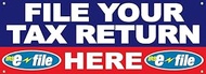 4 Less Co 18x48 Inch FILE YOUR TAX RETURN HERE Vinyl Banner Income Tax E-File Sign With Grommets bb