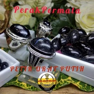 Cincin Batu Petir Urat Putih (Petir Unsur Bumi) Produk Viral cincin lelaki ring for man ikatan Silve