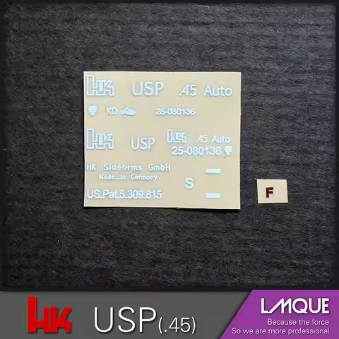 HK USP 45 Metal Sticker DIY Decoration MK18 New Weill G36 Jinming M4 Gel Ball Water Gun HK416 LeHui 