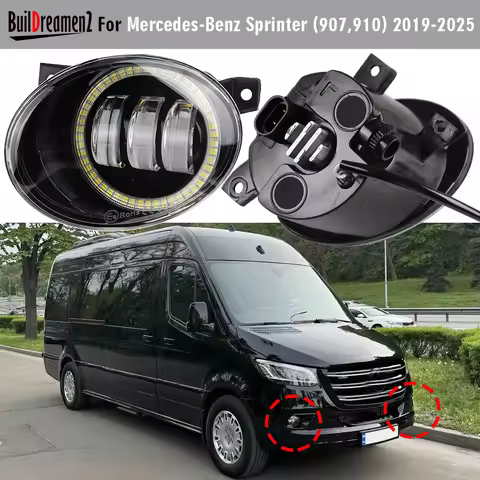 2 X Car LED Fog Light with Angel Eye Daytime Running Lamp DRL 9006 For Mercedes-Benz Sprinter (907,9