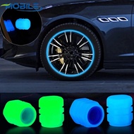 4 Pcs 3 Colors Universal Luminous Tire Valve Cap Car Wheel Hub Glowing Dust-proof Decoration Glowing Valve Cover  for Motorcycle Bike