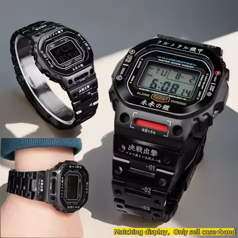 Mecha DW5600 watch Fashion Mod kit metal case+strap For Casio GSHOCK GW-B5600 GMW-5610 DW-5600 Stain