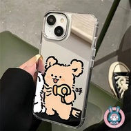 Cute Puppy Mirror Phone Case For OPPO A5 A5X A2M A3X A3 A2X A2 Pro A98 A80 A79 A59 A16K A16E A1X A1 
