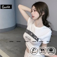 ZERO CIRCLE Women's Bodycon Crop Top Round Neck Short Sleeve, Pattern Printed Crochet T-Shirt GUVIA 