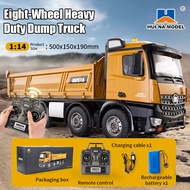HUINA 1536 12‑Channel Eight‑Wheel Heavy‑Duty RC Dump Truck 1:14 Full‑Scale Alloy Engineering Toy Car