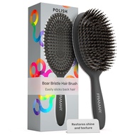 FRAMAR Soft Boar Bristle Hair Brush For Women – Boars Hair Brush For Women Boar Brush For Fine Hair 