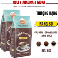 Cà phê hạt nguyên chất CULI Rang Bơ 60% CULI + 20% M0KA + 20%ARABICA 1KG loại thượng hạng