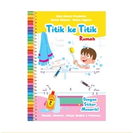 Buku Aktiviti Titik ke Titik Rumah Dwibahasa Dengan Stiker Untuk Kanak Kanak Belajar dan Mewarna (Do