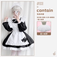 Plus Size Maid Costume Cosplay Anime Clothing Black And White Soft Girl Long Sleeve Dress Cos Costum