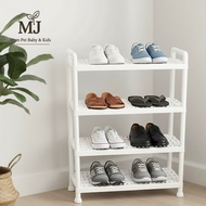 White 4-Tier Shoe Rack - MJ x RumahPutihQu