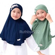 Children's Flower Bergo Hijab | Premium Jersey Children's Instant Hijab | Children's Hijab Tudung Bu