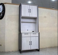 【歐風別館】百樂門洗白色2.7尺石面餐櫃【另有灰橡色】【基隆至台中免運費】