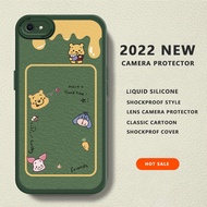 For iPhone 7 Plus 8 Plus SE 2020 SE 2022 6 Plus 6s Plus Slim Skin Feeling Cartoon Winnie the Pooh Pattern Back Casing Soft Silicone PU Leather Cover Phone Case