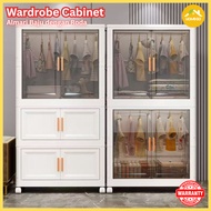 HomeGo Portable Almari Baju Plastic Wardrobe Drawers Almari Plastik Clothes Cabinet Pulley 折叠衣柜衣橱