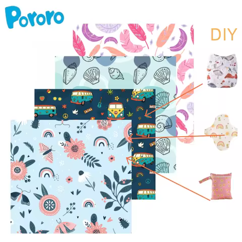 Pororo1.5M DIY Handmade SGS Certified Waterproof Knitted Fabric Baby Cloth Diapers Ladies Sanitary P
