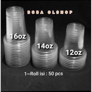 @50Pcs Plastic Cups 12oz 14oz 16oz Regular OZ Cups