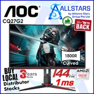 AOC CQ27G2 27 inch Curved QHD 144Hz Gaming Monitor / 1ms / 1500R / Adaptive Sync (Warranty 3years wi