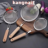 KANGNAI Stainless Steel Strainer, Fine Mesh Wooden Handle Fine Mesh Strainer, Easy To Clean Oil Stra