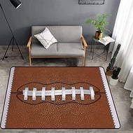 Sports Field Area Rug, Football Rug, American Style Retro Football Home Decor Rug for Living Room Be