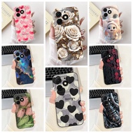 ITEL A50 Case A507LXU Silicone Cute Cat Fashion Butterfly Flowers Love Painted Cover A50 ITEL A 50 P