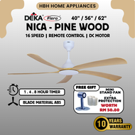 【FIERO NICA】Fiero NICA 5 Blades DC Motor Ceiling Fan with 16 Speeds + RF Remote Control - Matt Black