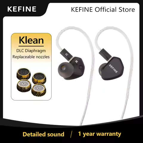 KEFINE Klean 10mm DLC Diaphragm Dynamic Driver Hifi Wired IEM Earphones with Metal Housing & Detacha